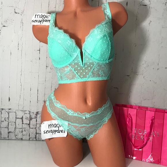 Victoria/'s Secret 34B BRA SET+garter+M panty HOT PINK crystallized DREAM ANGELS